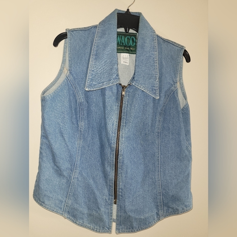 WACO  Denim zippered vest Size Large
